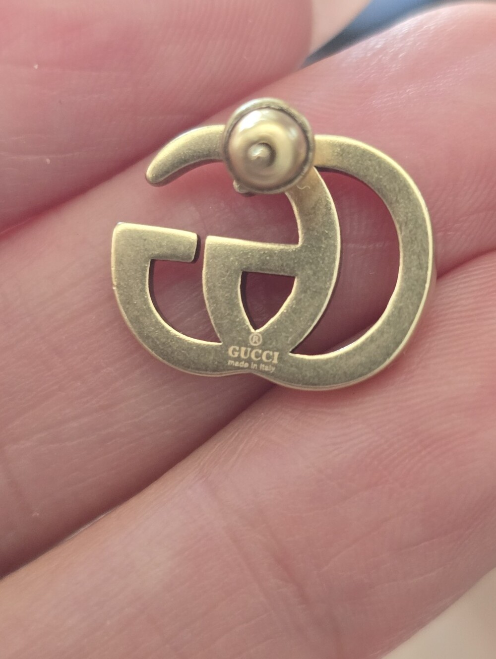 Gold Double G Logo Stud Earrings - Women Jewelry - Picture 5 of 5